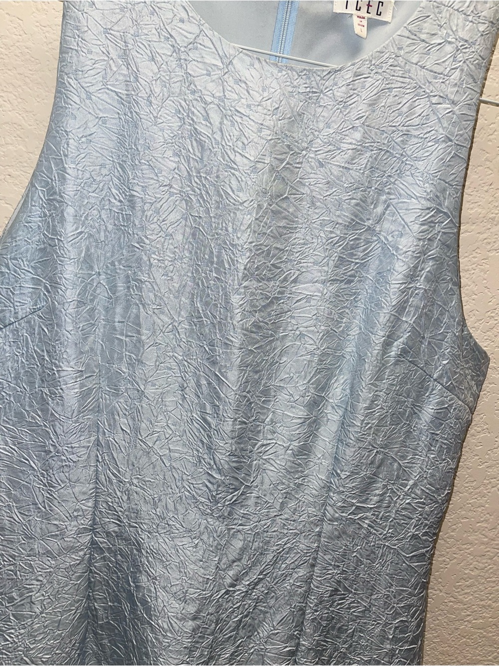 TCEC Light Blue Textured Ruffle-Hem Dress - Picture 3 of 4